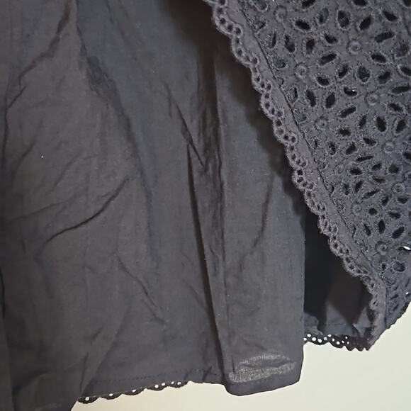 Laundry by Shelli Segal Black Eyelet Full Skirt Sz 10 - Picture 7 of 11